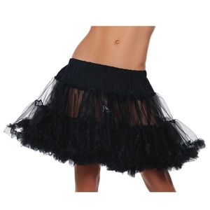 Black Maxi Petticoat Two Layered Tier Ruffled Mesh